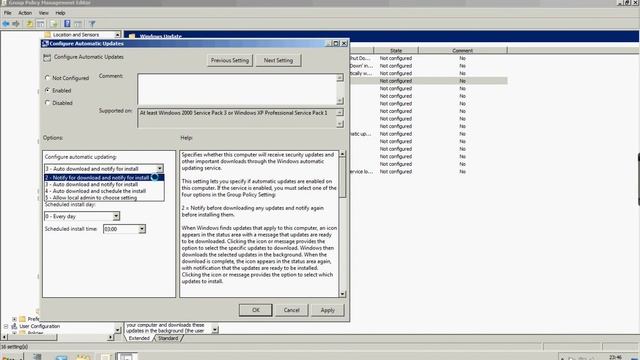 Setting Group policy to support WSUS смотреть онлайн
