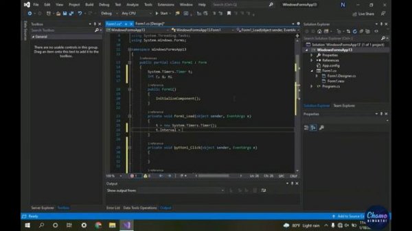How to make a countdown timer in visual studio windows form application 2019