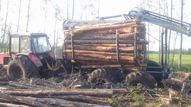 SINE metsaveokäru F150 + Belarus 82 haakes. 9 m tõstuk Multiforest S9000 смотреть онлайн