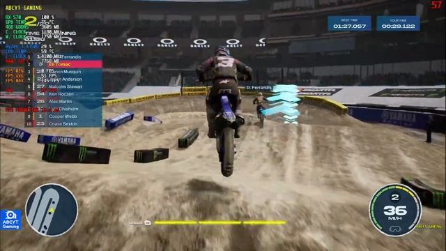 Monster Energy Supercross 6 Gameplay And Benchmark Ryzen 4350g RX 570 смотреть онлайн