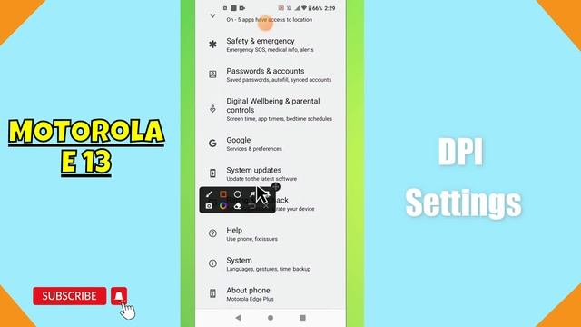 DPI Settings In Motorola E13 смотреть онлайн