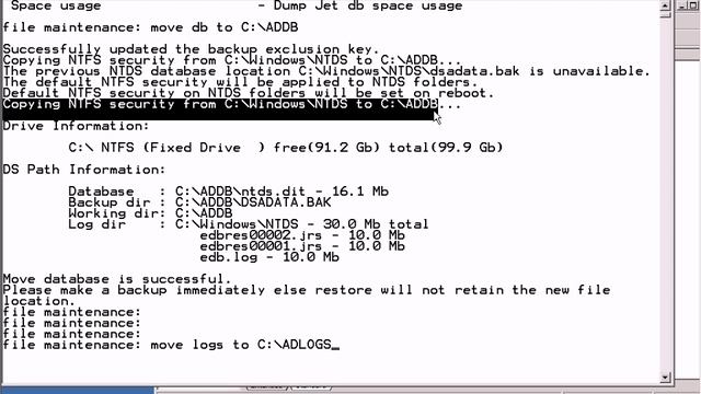 Active Directory Dosyalarinin Yerini Degistirme, Compact Islemi смотреть онлайн
