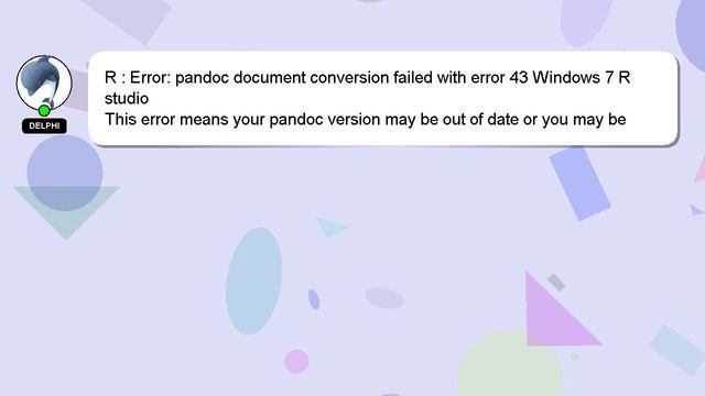 R : Error: pandoc document conversion failed with error 43 Windows 7 R studio смотреть онлайн