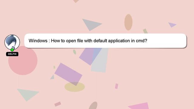 Windows : How to open file with default application in cmd? смотреть онлайн