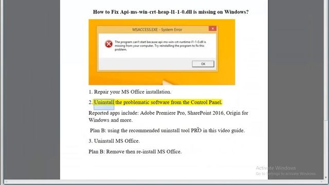Fix Api-ms-win-crt-heap-l1-1-0.dll is missing on Windows смотреть онлайн