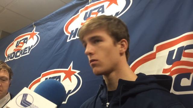 Boston College defenseman Noah Hanifin speaks at U.S. World Junior Camp смотреть онлайн