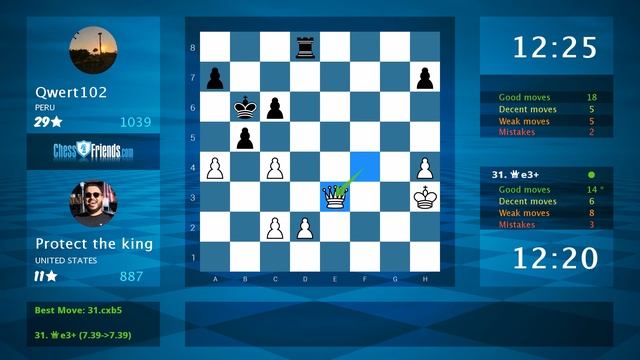 Chess Game Analysis: Protect the king - Qwert102 : 1-0 (By ChessFriends.com) смотреть онлайн