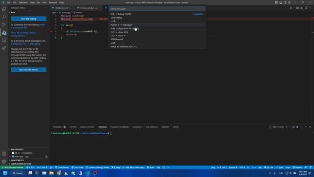 Cmake Visual Studio Code(VScode) Scan Kits, Configure, Build, Debug смотреть онлайн