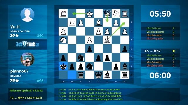 Chess Game Analysis: Yu H - pianno67 : 0-1 (By ChessFriends.com) смотреть онлайн
