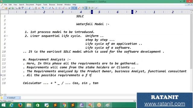 WATER FALL MODEL || Software Development Life Cycle || SDLC || PART 1 || BY RATAN IT смотреть онлайн