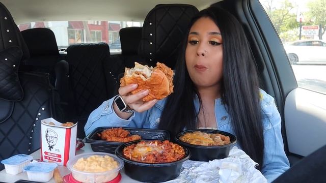 KFC MUKBANG!! (Chicken Sandwich, Nashville Hot Tenders, Famous Bowl, Fries, Mac & Cheese) смотреть онлайн