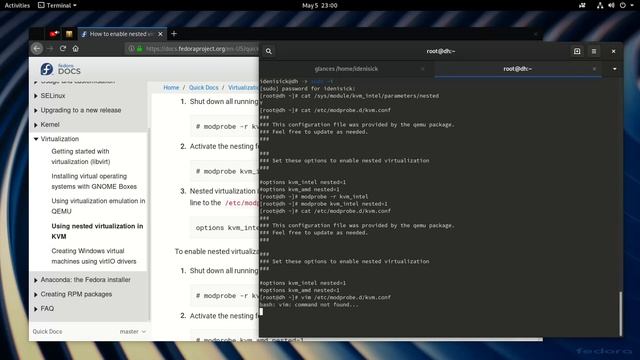 Включение вложенной виртуализации в KVM | Fedora Server | Workstation 30 смотреть онлайн