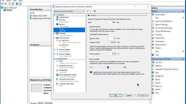 How to enable Dynamic Memory in Windows 10 Hyper V смотреть онлайн