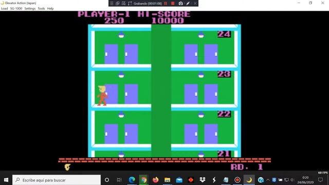 Elevator Action - SG-1000 Sega - ares v114 emulator - test Windows 10 смотреть онлайн
