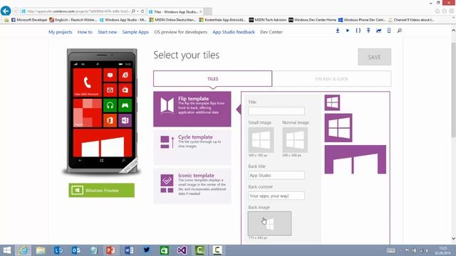 Windows App Studio - App erstellen - Aussehen und Kacheln смотреть онлайн