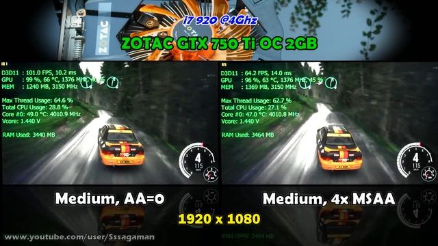 DiRT Rally - GTX 750 Ti 2GB - i7 920 - 1080p Medium 4xMSAA смотреть онлайн