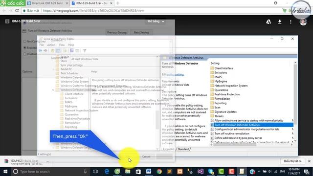 Bật tắt windows defeder cho windows 8x & 10 - Enable disable windows defeder for Win 8x & 10 смотреть онлайн