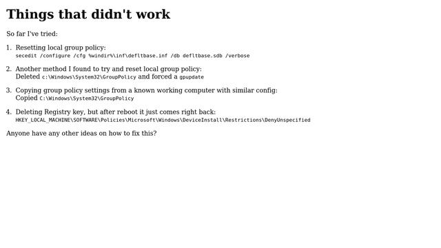 Local Group Policy not updating. RSOP and GPResult show stale data смотреть онлайн