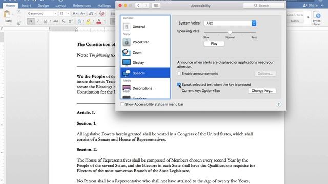 Enabling Text to Speech in Word 2016 for Mac смотреть онлайн