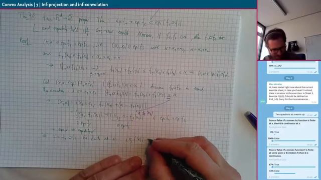 inf-projection and inf-convolution | Re-Live of the seventh lecture смотреть онлайн