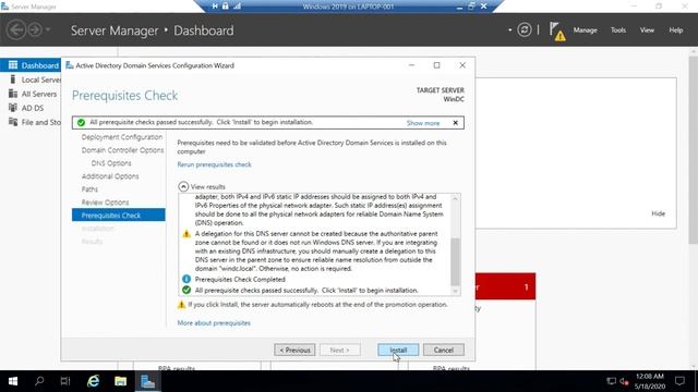 Install Windows 2019 Active Directory Role, promote to a Domain Controller смотреть онлайн