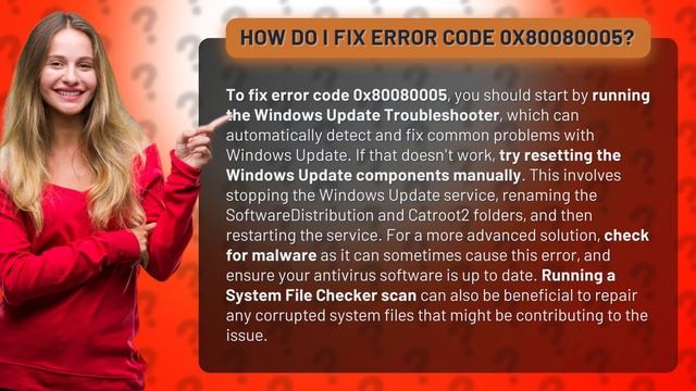 How do I fix error code 0x80080005? смотреть онлайн