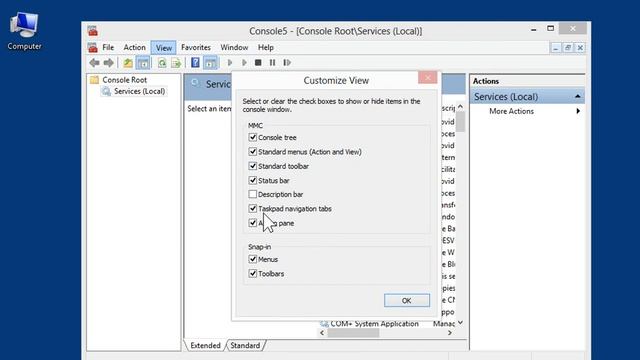 Windows 8.0 Professional - Hide or Display Menus and Toolbars for Snap Ins смотреть онлайн
