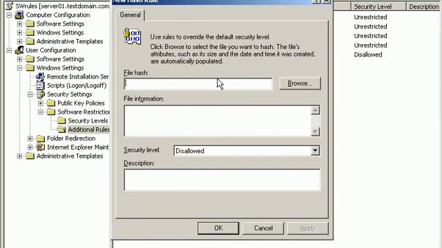 Win2003 Group Policy Software Restriction смотреть онлайн