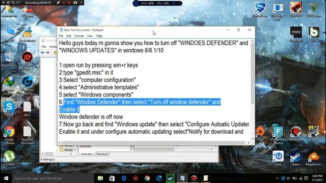 How to turn off windows update And defender in win 8/8.1/10 смотреть онлайн