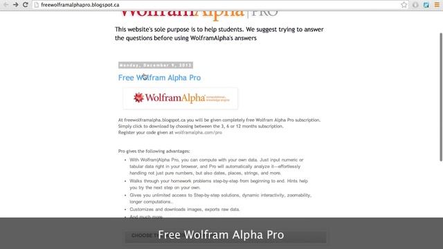 Free Wolfram Alpha Pro Subscriptions смотреть онлайн