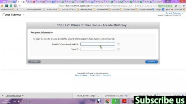How can I find my Apple Developer Team id and Transfer App