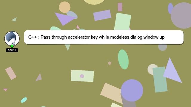 C++ : Pass through accelerator key while modeless dialog window up смотреть онлайн