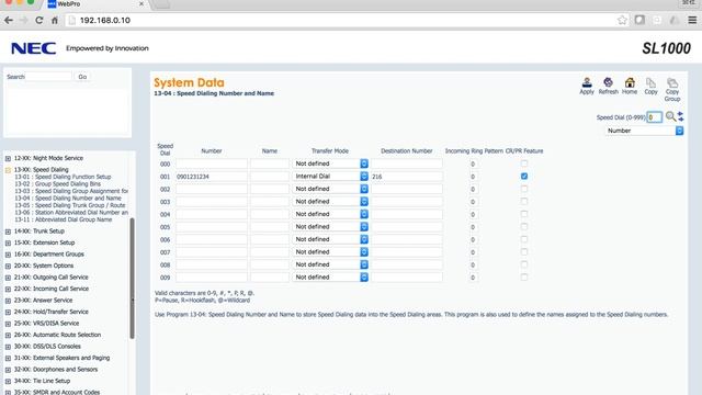 PBX NEC SL1000(SL2100) SETUP MOBILE EXTENSION смотреть онлайн