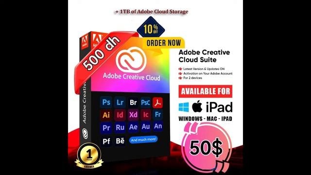 Adobe Creative Cloud Subscription for 12 months of Adobe Full Apps смотреть онлайн
