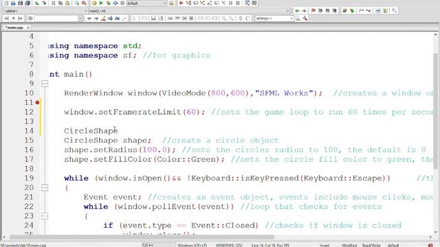 SFML 11C Graphics Intro смотреть онлайн