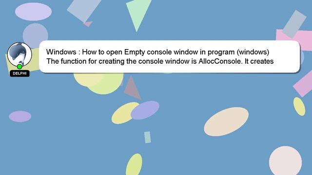 Windows : How to open Empty console window in program (windows) смотреть онлайн