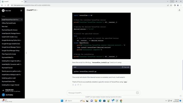 pip install version tensorflow смотреть онлайн