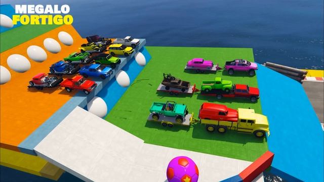 GTA 5 Spiderman MOD, Loading Cars, Jeep, Monster Truck Into Big Truck смотреть онлайн