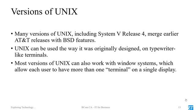 Different OS and versions / IT for Business / BCom CA / Exploring Technology.... смотреть онлайн