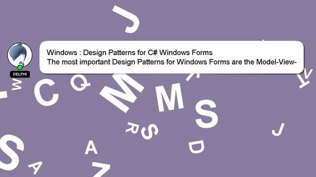 Windows : Design Patterns for C# Windows Forms смотреть онлайн