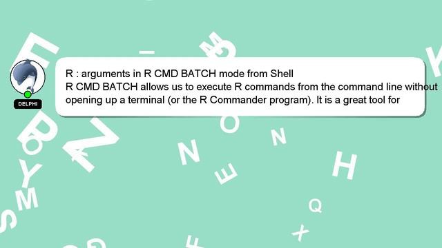 R : arguments in R CMD BATCH mode from Shell смотреть онлайн