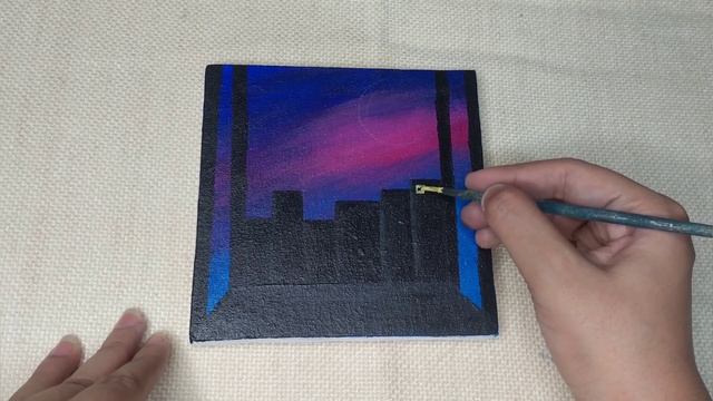 Painting of girl looking at the night sky through her window 🌟 || step by step painting tutorial|| смотреть онлайн