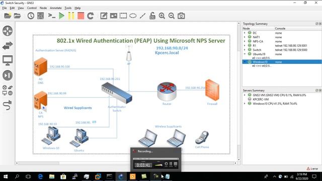 Module 02-Topic-16 802.1x Wired Authentication with PEAP Using NPS for Windows & Ubuntu Supplicant смотреть онлайн