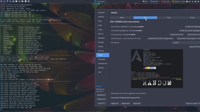 ArcoLinux : 2947 ATT - Neofetch - Zsh and Reload button смотреть онлайн