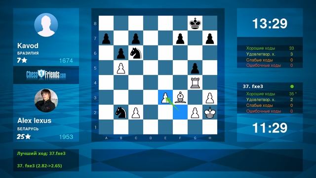 Chess Game Analysis: Alex lexus - Kavod : 1-0 (By ChessFriends.com) смотреть онлайн