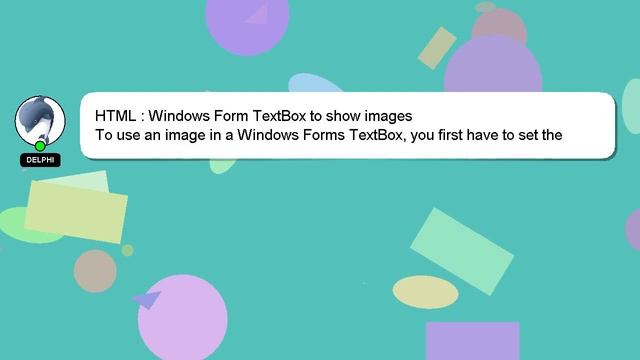HTML : Windows Form TextBox to show images смотреть онлайн
