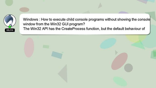 Windows : How to execute child console programs without showing the console window from the Win32 G смотреть онлайн