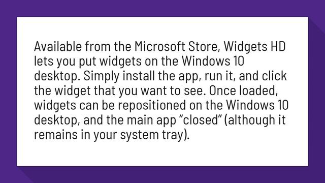 Are there widgets for Windows 10? смотреть онлайн