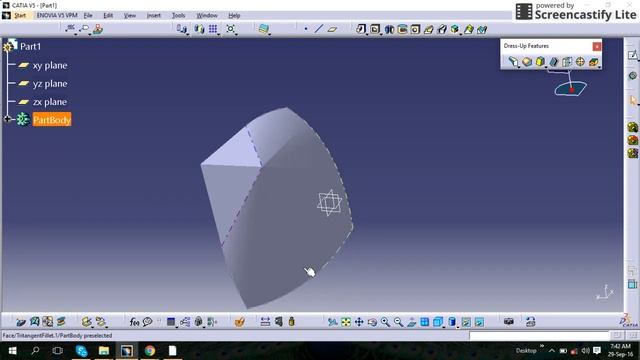 13. CATIA V5 TUTORIAL FOR BEGINNER IN HINDI (Edge fillet, chamfer, draft angle part design) смотреть онлайн