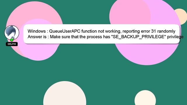 Windows : QueueUserAPC function not working, reporting error 31 randomly смотреть онлайн